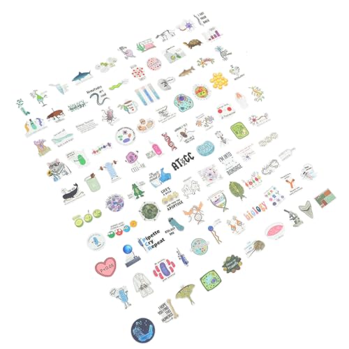 Vaguelly 100 Stück Biologie Aufkleber Laptop Ständer Nagelaufkleber Cartoon Aufkleber Scrapbook Aufkleber Wissenschaft Kofferaufkleber Wissenschaft Pinnwand Dekorationen Aufkleber von Vaguelly