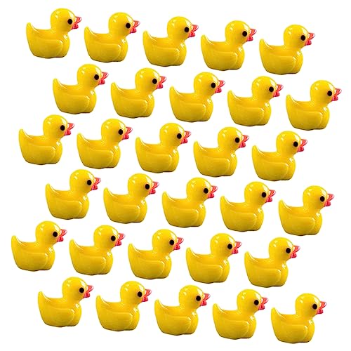Vaguelly 100 Stück Harz-Ente Miniaturen Enten Vogelfiguren Miniatur-Stranddekoration Mini-Enten büro Dekoration Office Decoration entzückende Figur Landschaftsgestaltung Miniatur von Vaguelly