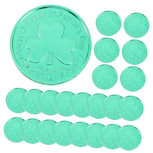 Vaguelly 100 Stück Kleeblatt-münze Goldene Pappteller Aufkleber Für Thanksgiving-aktivitäten Konfetti Tag Korb Quilling Sternengirlande Goldene Verzierungen Runden Poms Green Plastik von Vaguelly