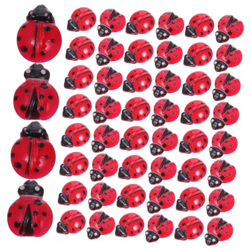 Vaguelly 100 Stück Kleiner Insektenmarienkäfer für Garten Mikro Marienkäfer Marienkäfer-Pin Mini-Marienkäfer-Figuren Marienkäfer-Dekoration Plastik von Vaguelly