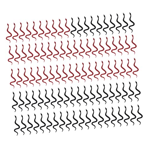 Vaguelly 100 Stück Künstliche Schlange Gefälscht Komisches Zeug Streich Figur Schlangenspielzeug Realistische Schlange Bausatz Halloween-kuscheltiere Lustig Plüsch Gel Falsche Schlange PVC von Vaguelly