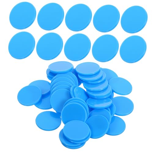 Vaguelly 100 Stück Lehrmittel Belohnen Chip Stellenwertzähler Brettspielmarken Spiele Spanplatten Jetons Spielzähler Basteln Bingo-Maschine Zahlenspielzeug Kartenspiel Abs Blue von Vaguelly