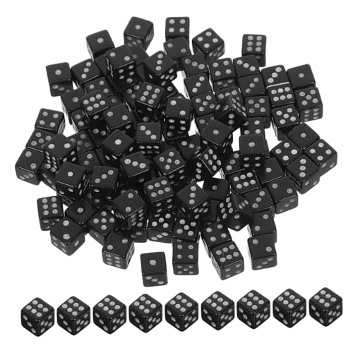 Vaguelly 100 Stück Mini Schwarze Würfel Kleine Gaming Dice mit Präzisen Punkten für Brettspiele Party Spiele Lernaktivitäten und Gesellschaftsspiele Zubehör von Vaguelly