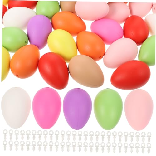 Vaguelly 100 Stück Simulations-Ei-Modell Leere Eier Party passende Eier Ostereier Easter Eggs Ostereier für DIY Easter Egg Decoration Graffiti-Ei-Modell kreative Eier Plastik von Vaguelly