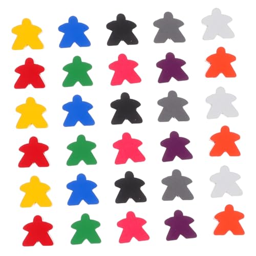Vaguelly 100 Stück Spiel Aus Holz Für Das Klassenzimmer Meeples Spielmarken Zählen Sortieren Der Familie Fehlendes Zubehör Schachaktivitäten – Zum Ersetzen Mehrfarbige von Vaguelly