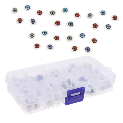 Vaguelly 100 Stück Teiliges Halloween Acryl Augen Dekorationen Realistische Halbrunde Puppenaugen für Kostümpartys DIY Basteln Gruselige Requisiten Vielseitig Einsetzbar für von Vaguelly