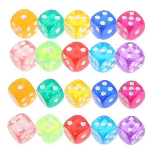 Vaguelly 100 Stück Transparente Würfel Würfelbecher Würfelspiele Spiel Würfel Mehrseitige Würfel Partygeschenk Spiel-Requisiten Spielwürfel Requisiten Würfel-layouts Spielzeugwürfel Acryl von Vaguelly