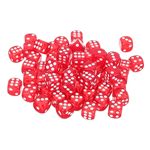Vaguelly 100 Stück Unterhaltungswürfel Leere Familie Party groß Jumbo Und hühner spielsachen für spielewürfel Tischspiele Funny Toys Acryl Spielwürfel rot von Vaguelly