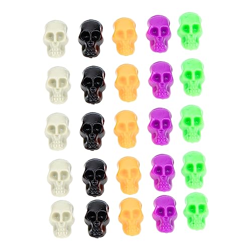 Vaguelly 100stücke Kunststoff Schädel Bunte Halloween Deko-Ornamente Für Bastelprojekte Party- Und Raumdekoration von Vaguelly