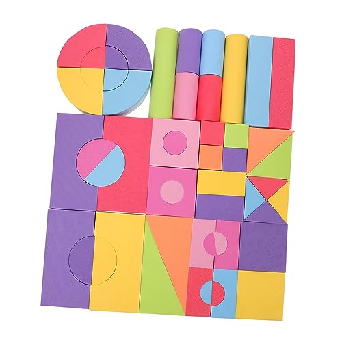 Vaguelly 100st Schwammweiche Bausteine Cartoon Blockiert Stapelbares Badespielzeug Kind Bausteine -Squeeze- Für Frühe Bildung Colorful Eva-Schaum von Vaguelly