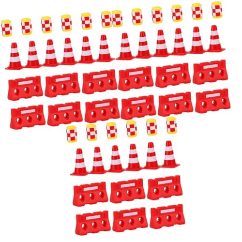 Vaguelly 108 STK Straßenschild Barrikade Spielzeug Sicherheits-Barrikadenspielzeug Mini- Kinderspielzeug verkehrserziehung Spielzeuge Verkehrszeichen für Kinder Verkehrskegel Puzzle von Vaguelly