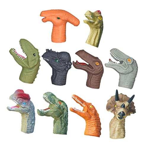 Vaguelly 10 Stücke Jungen Und Mädchen Fingerpuppe Spielzeug Dinosaurier Modell Weiche Gummi Fingerpuppen Spielzeug Vorschule Spielzeug von Vaguelly