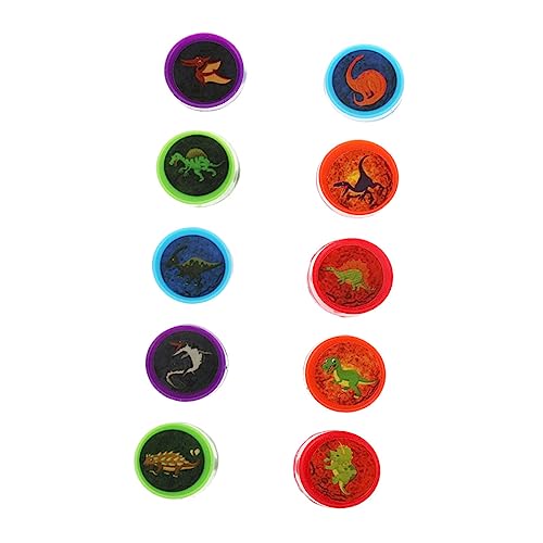 Vaguelly Selbstfärbende Stempel Kinder Stempel Spielzeug Set Dinosaurier Stamper Bunte Cartoon Kinder Stamper von Vaguelly
