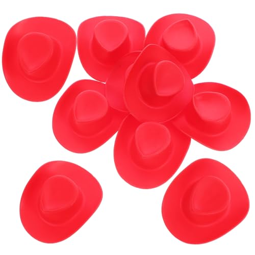 Vaguelly Set Mit 10 Kleinen Plastikhüten Puppenzubehör-hüte Leuchtendes Rot Für Puppenspiele Und Fotosessions von Vaguelly