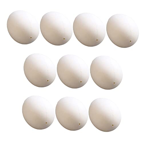Vaguelly 10St bemalte Eier ostereier basteln für ostern easter egg ostergeschenk für geldschrank Eierspender Schwimmbad DIY-Ostereier kinderspielzeug selber machen Plastik Weiß von Vaguelly