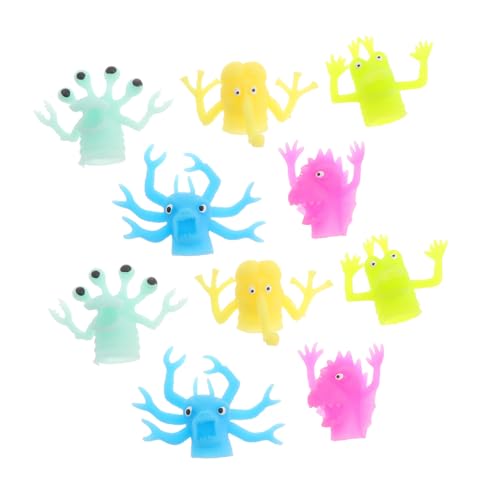 Vaguelly 10Stücke Leuchtende Fingerpuppen Mini Geschichten Erzähl Finger Kreative Tierpuppen Für Interaktive Fingerabdeckung von Vaguelly