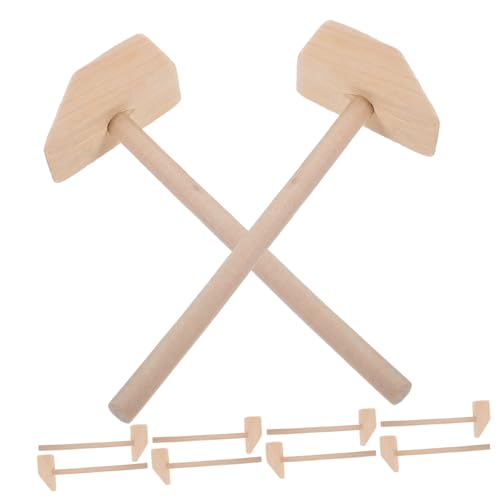Vaguelly 10Stücke Mini Holzhammer Teiliges für Hand Auge Koordination und Fingergreiffähigkeit Langlebig und Sicher für Lernen von Vaguelly