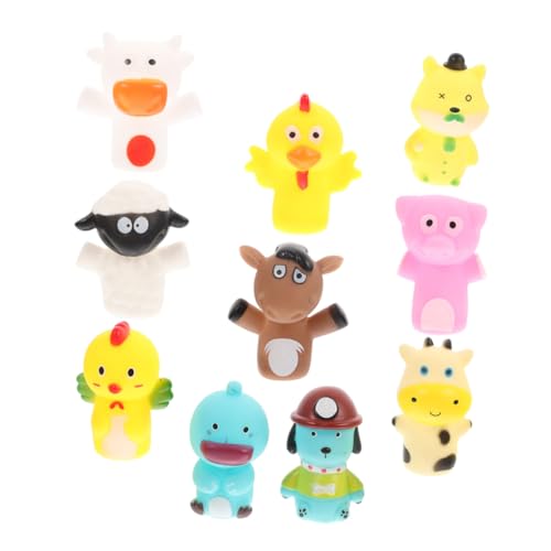 Vaguelly 10er Set Tier Handpuppen Aus Vinyl Für Kleinkinder Interaktives Fingerpuppen Für Geschichten Und Lernspiele Cartoon Fingerpuppen Für von Vaguelly