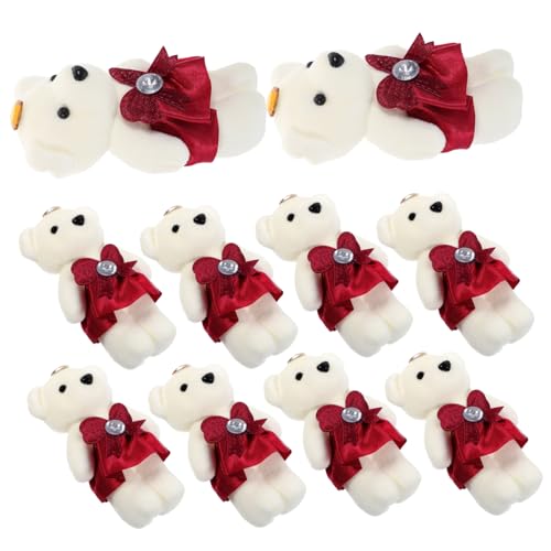 Vaguelly 10er Set üschbären Als Hochzeitsdeko Kuscheltiere Für Braut Und Bräutigam Perfekte Geschenkidee Für Valentinstag Kleine Bärenfiguren Weinrot Ideal Für Autodeko Oder von Vaguelly