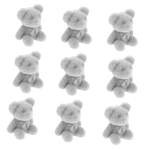 Vaguelly 10pcs Miniatur -flockungsbären -Figuren Mini -DIY -bärenform Kleiner Ströziger Bärenstatue -dekore von Vaguelly