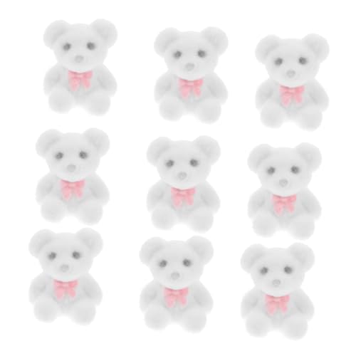 Vaguelly 10pcs Miniatur -flockungsbären -Figuren Mini -DIY -bärenform Kleiner Ströziger Bärenstatue -dekore von Vaguelly