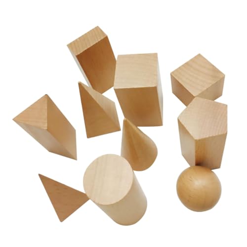 Vaguelly 10st 3D-Geometrie-Spielzeug Bausteine Spielzeuge Bildungsspielzeug Intelligenzspielzeug Kombinierte Lehrmittel Holzspielzeug Hölzern Kombination Puzzle von Vaguelly
