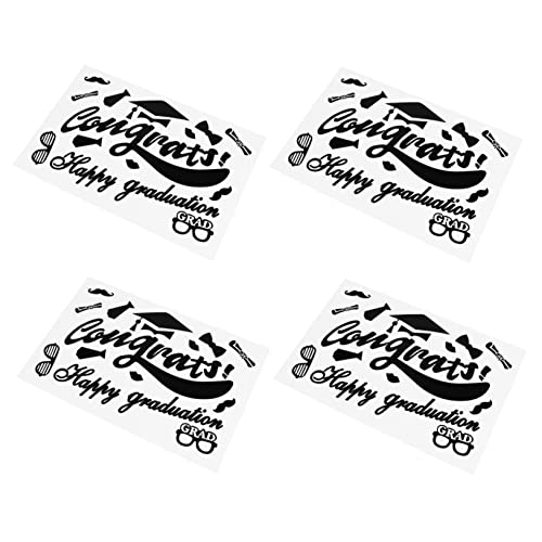 Vaguelly 10st Abschlussjahreszeit-ballonaufkleber Ballons Paster Luftballons Aufkleber Abschlussballonaufkleber Abschlussballon-Aufkleber Ballonpaster Party-Aufkleber PVC Black von Vaguelly