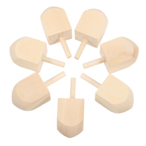 Vaguelly 10 Stück Leere Chanukka-Dreidel Aus Holz Unlackierte Kreisel Für Kinderparty-zubehör Familiendekoration Bastelset von Vaguelly