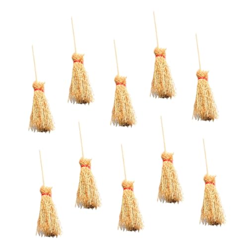 Vaguelly 10pcs Mini Besen Ornamente Kreative Desktop Decor Mini Simulation Besen Foto Prop Set von Vaguelly