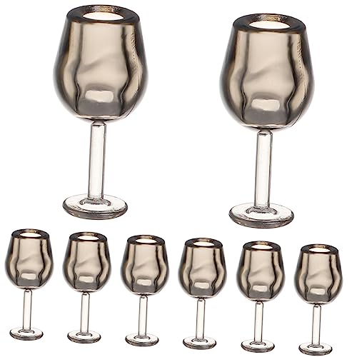 Vaguelly 10st Mini Weinglas Hochzeitspuppenhaus Halloween-puppenhaus Puppenhausküche Mini Weingläser Weinkühler Bausätze Puppenhausflaschen Zubehör Für Puppenhäuser Spa- Plastik Grey von Vaguelly