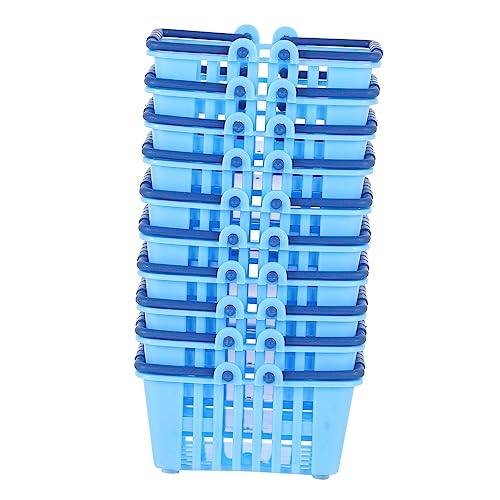 Vaguelly 10st Mini-einkaufskorb Klein Markt Wagen Mini-Korb-Modell Weiden Lebensmittelgeschäft Miniatur Deckel Körbe Mini-aufbewahrungskorb Mini-Korb- Blue Plastik von Vaguelly