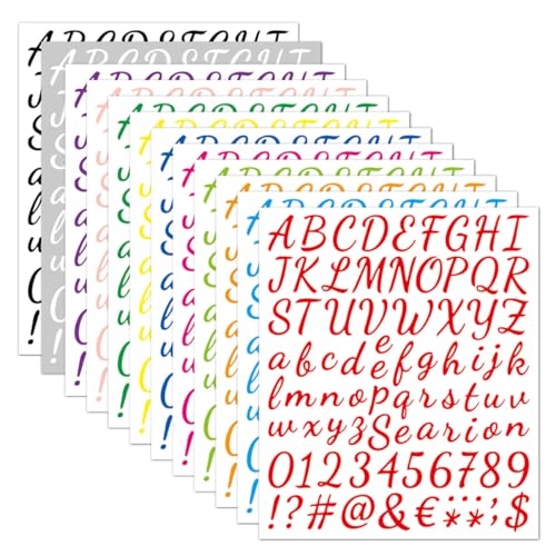 Vaguelly 12 Blatt Bunte Alphabet und Zahlenaufkleber Selbstklebende Sticker für Scrapbooking und DIY Projekte Wasserfest und Langlebig für Kreative Bastelarbeiten Vaguelly 12 Blatt Bunte Alphabet und Zahlenaufkleber Selbstklebende Sticker für Scrapbooking und DIY Projekte Wasserfest und Langlebig für Kreative Bastelarbeiten von Vaguelly