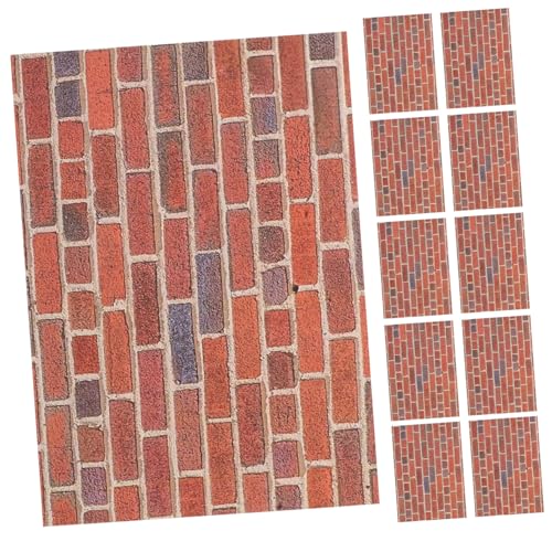 Vaguelly 12 Blatt Puppenhaus Tapete mit Realistischem Ziegelmuster Dünnes Leicht Zuschneidbares Wandpaneel für DIY Miniaturwandverkleidung Einfache Anbringung ohne Kleber von Vaguelly
