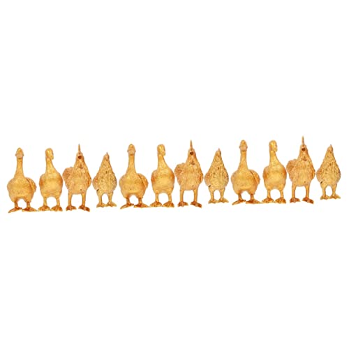 Vaguelly 12 STK Simulationstiermodell Kinderhandwerk Tierfiguren Tierspielzeug Für Kinder Goldtiere Basteln Goldene Tierfigur Simulations-entenfigur Modelle Plastik Einstellen Kleine Tiere von Vaguelly