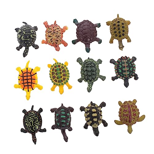 Vaguelly 12 STK Tiermodell Spielzeug Für Meerestiere Modelle Von Meeresbewohnern -dekor Figuren Kuchen Spielzeug Mini-landschaftsdekoration Ornamente Kind Plastik Schildkröte von Vaguelly
