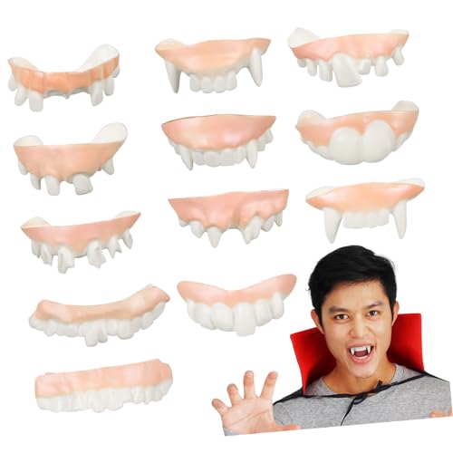 Vaguelly 12 STK. Vampirzähne Halloween Scherzartikel Halloween zähne Kostümzähne Kostümzubehör Zähne Vogelscheuche Reißzähne falsche zähne für Halloween Cosplay-Party-Requisiten PVC Vaguelly 12 STK. Vampirzähne Halloween Scherzartikel Halloween zähne Kostümzähne Kostümzubehör Zähne Vogelscheuche Reißzähne falsche zähne für Halloween Cosplay-Party-Requisiten PVC von Vaguelly