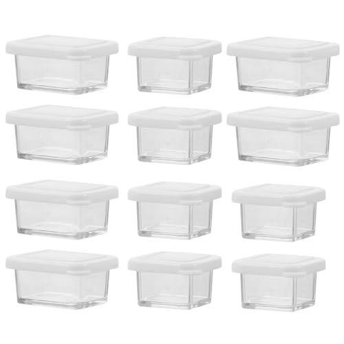 Vaguelly 12 Sets Puppenhaus-Aufbewahrungsboxen für Lebensmittel – transparente Miniatur-Snackbehälter, Puppenhaus-Küchenzubehör, Mini-Lebensmittelschaufel-Modell für Rollenspiel-Dekoration von Vaguelly
