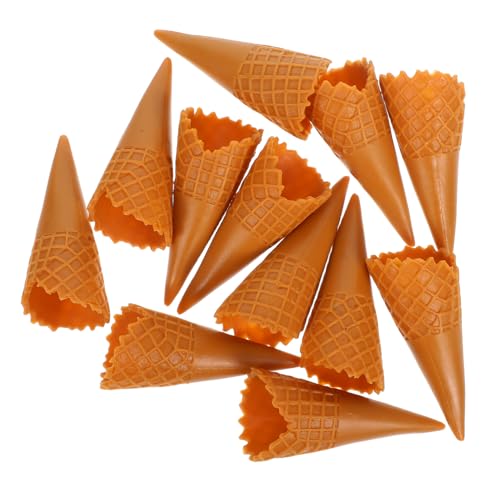 Vaguelly 12 Stück Knusprige Waffelware Trichter Würfelwaffeln Eiscreme Pop Miniaturformen Schüssel Deckel Spender Wiederverwendbare Waffelpuppe Waffelhalter von Vaguelly