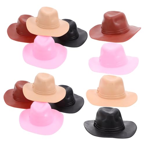 Vaguelly 12 Stück Mini Cowboy Hüte Miniatur Cowboyhut für Puppenhaus Deko DIY Bastelbedarf für Fotodekoration und Mehr von Vaguelly