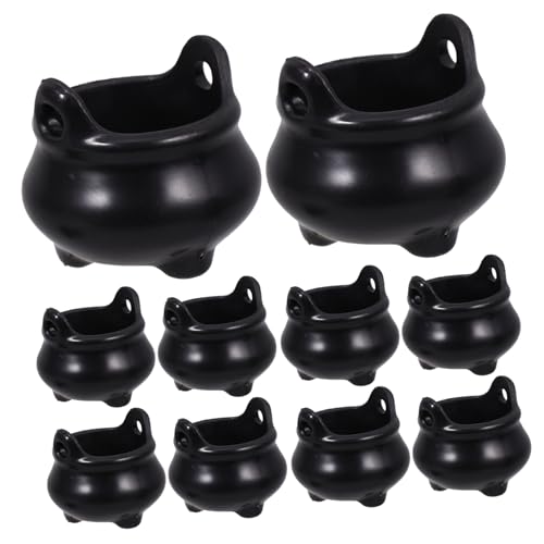Vaguelly 12 Stück Mini Halloween Kessel Dekorative Hexen Kessel für Partys für Halloween Deko und Süßigkeiten Aufbewahrung für Festlichkeiten von Vaguelly