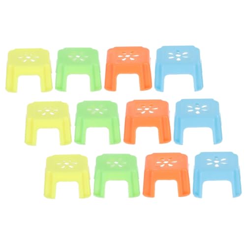 Vaguelly 12 Stück Mini-mikrohocker Puppenwagen Mini-hocker Mini-Stuhl-Modell Puppenhaus Miniatur Bausatz Selber Machen Miniaturhaus Kit Puppenstubenmöbel Miniatur-puppenstuhl Plastik von Vaguelly