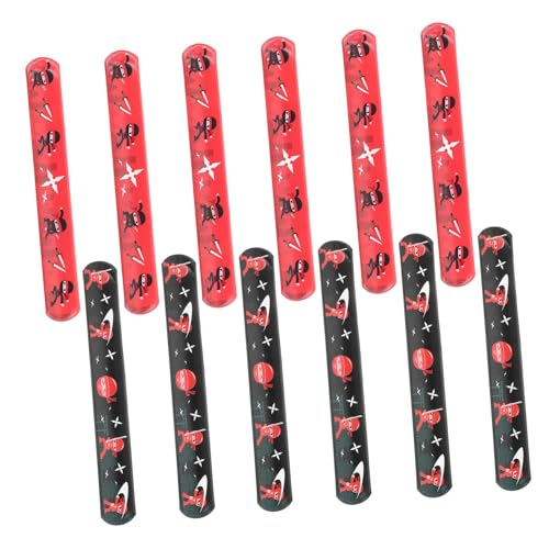 Vaguelly 12 Stück Ninja Schnapparmbänder für Geburtstags Mitgabeln Party Dekorationen Slap Armbänder mit Ninja Motiven Mitgebsel für Jungen und Mädchen von Vaguelly
