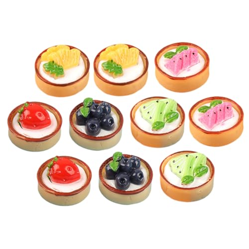 Vaguelly 12 Stück Obstkuchen Künstliche Früchte puppenhaus deko zubehör puppenhaus Miniaturdesign für Puppenhaus Spielzeugküchen-Ornamente Mini- -Küchenzubehör Mini-Hausdekoration Harz von Vaguelly