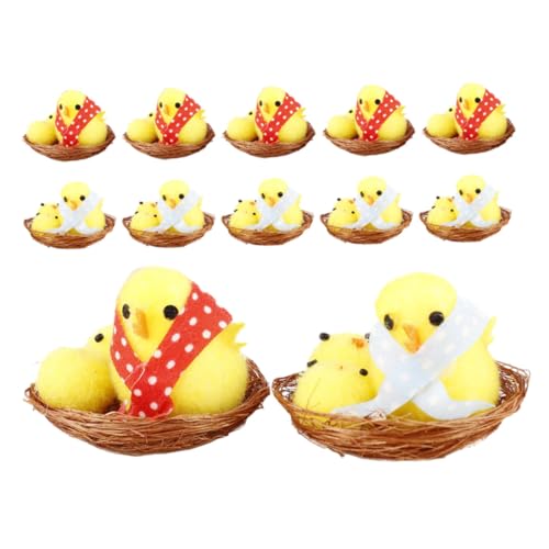 Vaguelly 12 Stück Osterküken cute decor easter DIY Ostern Dekoration ostergeschenke für geldgeschenke ostern flauschige Mini-Küken kleine Küken kleines Huhn gefülltes Küken-Modell Plastik von Vaguelly
