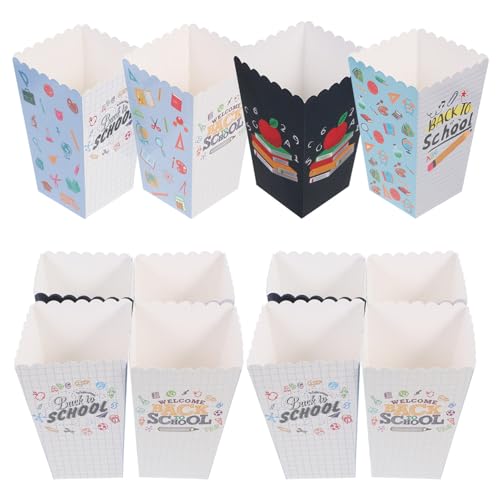 Vaguelly 12 Stück Popcorn Boxen für Schule Bunte Snackbehälter mit Cartoon Motiven für Klassenfeiern und Schulanfang für Party und Dekoration Vaguelly 12 Stück Popcorn Boxen für Schule Bunte Snackbehälter mit Cartoon Motiven für Klassenfeiern und Schulanfang für Party und Dekoration von Vaguelly