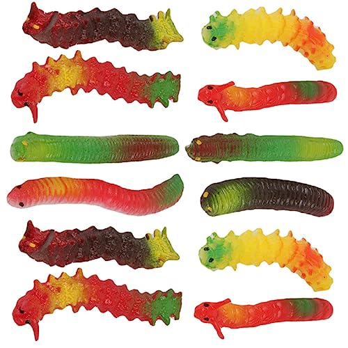 Vaguelly 12 Stück Simulationsfehler Halloween Insekt für Party zabawki stymulujące rozwój gartendekofiguren Wurm-Modell gefälschter Wurm realistischer Wurm Raupenmodell Plastik von Vaguelly