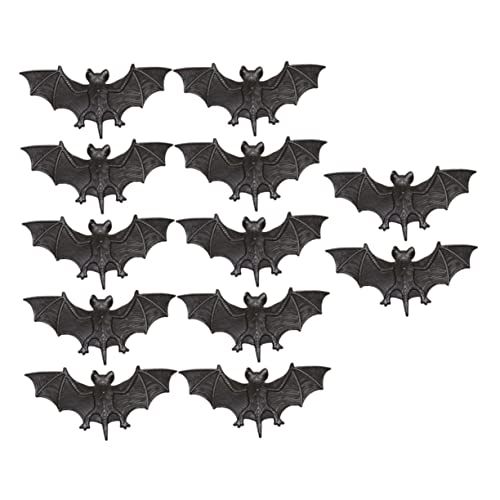 Vaguelly 12 Stück Simulierte Fledermaus Dekorationen Halloween Zeug Halloween Requisiten Streiche Für Partyzubehör Ornamente Für Halloween Party Dekoration Kunststoff Schwarz von Vaguelly