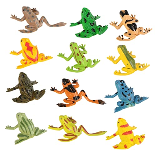 Vaguelly 12 Stück Solid Froschmodell Miniaturfrösche Kinderspielzeug Frösche Modelldekor Froschfigur Frösche für Frosch-Gastgeschenke falscher Frosch Kinderfrosch PVC von Vaguelly