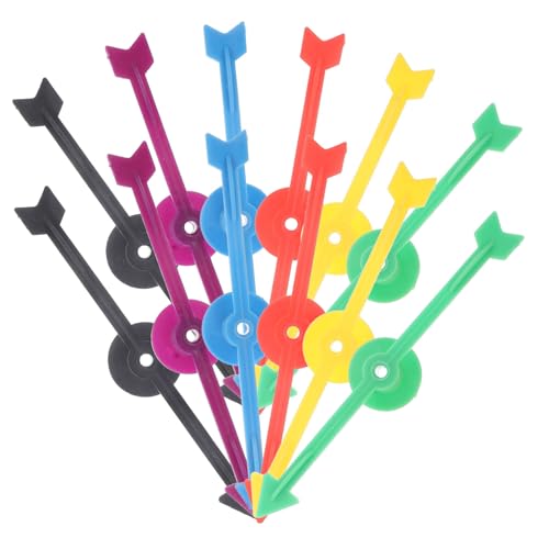 Vaguelly Robuste Kunststoff Spiel Pfeile 12pc Set Rotierenden Plattenspieler Zeiger Brettspiel Zubehör Party Requisiten von Vaguelly