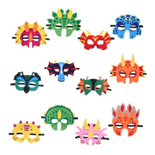 Vaguelly 12 Stück Teiliges Dinosaurier Filzmasken für Elastischem Band Weicher und Hautfreundlicher Filz Fantasievolle Kostüm-accessoires für Halloween Geburtstags Karnevalspartys Vaguelly 12 Stück Teiliges Dinosaurier Filzmasken für Elastischem Band Weicher und Hautfreundlicher Filz Fantasievolle Kostüm-accessoires für Halloween Geburtstags Karnevalspartys von Vaguelly